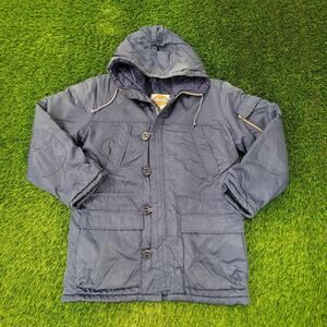 VTG 90s Dickies Parka Jacket M Baggy Lined Hooded Coat Nylon Twill